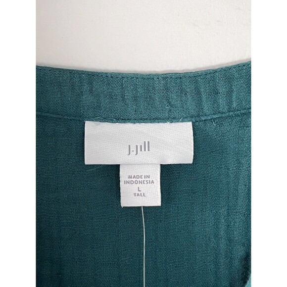 J. Jill Teal Button-Front Midi Dress - Picture 2 of 11